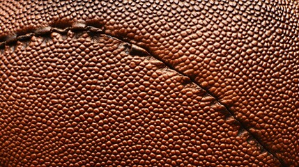 Closeup American Football Texture Brown Leather Ball Surface