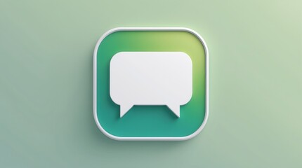 Fototapeta premium Chat Bubble Icon on Gradient Background: Modern Communication Symbol for Apps and Websites