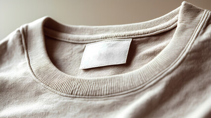 Woven Fabric Label on White Luxury Shirt