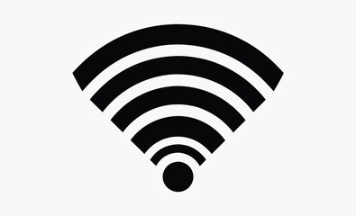 WIFI silhouette, wireless signal icon, black vector illustration