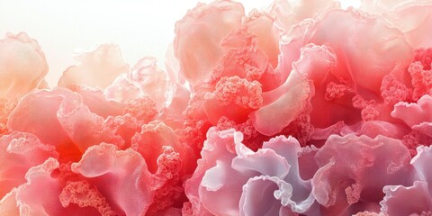 Vibrant coral formations displaying intricate structures in a vivid color palette