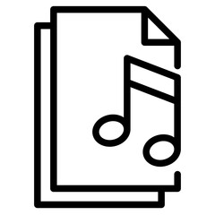 audio file line icon in vector illustration