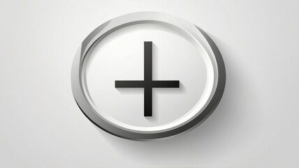 Fototapeta premium 3D Plus Symbol with Circular Frame: Modern Design for Technology, Science, and Innovation Conce