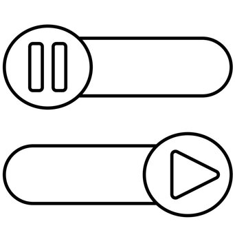 Outline play and pouse icon with white background