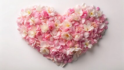 Delicate Pink Blossom Heart, Romantic Floral Arrangement, Petals, Love, Spring