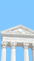 Obraz premium Ancient Roman Temple Facade against Clear Sky