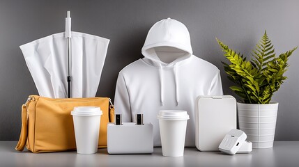 White Clothing & Accessories Display