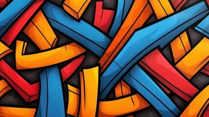 Fototapeta premium Vibrant abstract graffiti pattern with bold colors, perfect for adding a modern touch to any design project.