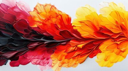 Fototapeta premium Vivid abstract painting features a dynamic explosion of red, orange, and black, capturing intense energy and emotion.