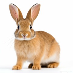 Obraz premium A cute rabbit silhouette, perfectly cut out and set against a crisp white background, ideal for design projects.