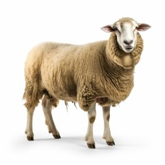 Fototapeta premium A clean, crisp dicut of a sheep, perfect for showcasing pastoral themes in graphic design projects.