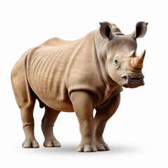 Obraz premium A detailed di cut of a rhinoceros stands out, highlighting its unique features against a clean white background.