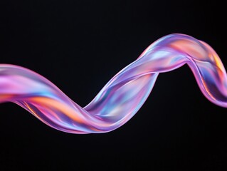 abstract holographic wave on black background