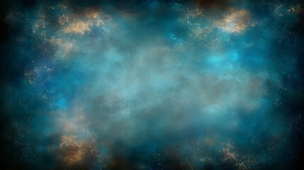 Obraz premium Abstract Teal and Gold Texture Background, Grunge, Cosmic, Watercolor Style