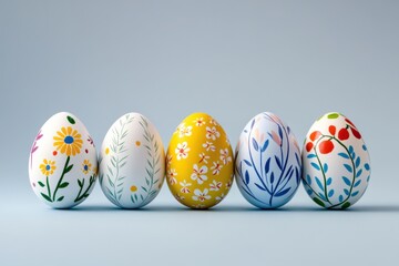 row of decorated easter eggs