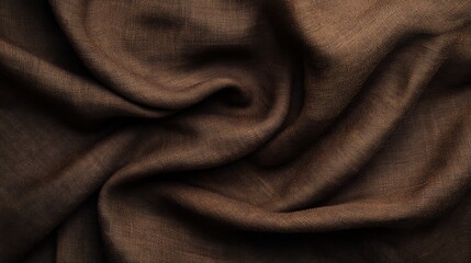 Fototapeta premium Luxurious Brown Linen Fabric Drape