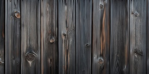 Weathered wooden fence presents rustic texture and grain detail