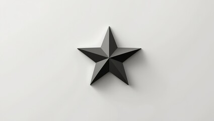 Obraz premium 3D Rendered Metallic Star on White Background: Geometric Design for Decor, Art, and Creative Pr
