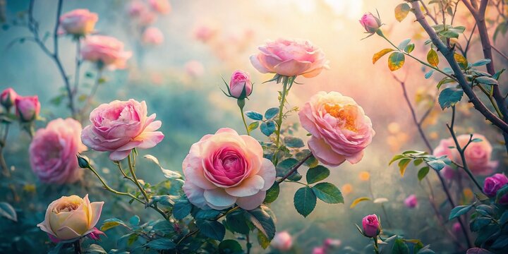 Double Exposure Roseira: Dreamy Floral Fantasy