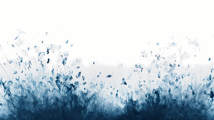 A dynamic splash of blue water isolated on white background, showcasing fluid movement and texture against a white background. Harmony - Meadow. Illustration
