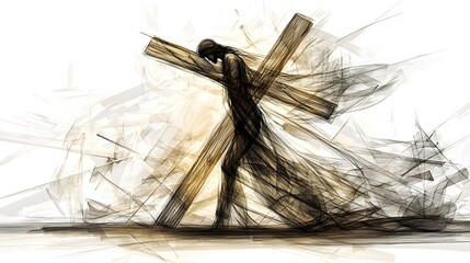 Carrying the Cross_A Journey of Sacrifice, Redemption, and Divine Love on Easter Morning.