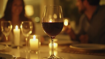 Romantic Dinner, Candlelight, Wine, Couple