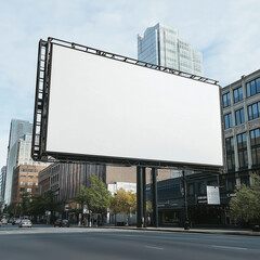 Blank billboard in a city setting. Perfect for your advertisement!