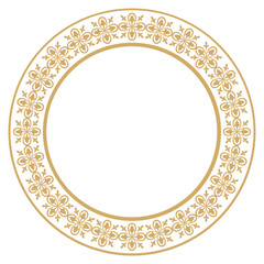 Vector illustration of golden design circle frame border element. Suitable for calligraphy, covers, decorations, etc