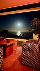 Mond über dem Meer
