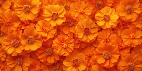 Bright orange flowers create a vibrant floral display in a natural setting during daytime