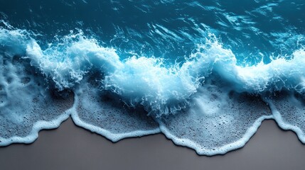 Fototapeta premium Ocean waves crashing on shore at night