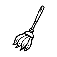 Obraz premium Broom icon cleaning floor, household chore concept