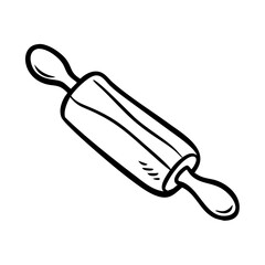 Obraz premium Rolling pin icon, kitchen tool concept for baking and cooking