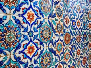 Exquisite Iznik Tile Detail, Sultanahmet Mosque, Istanbul, Turkey