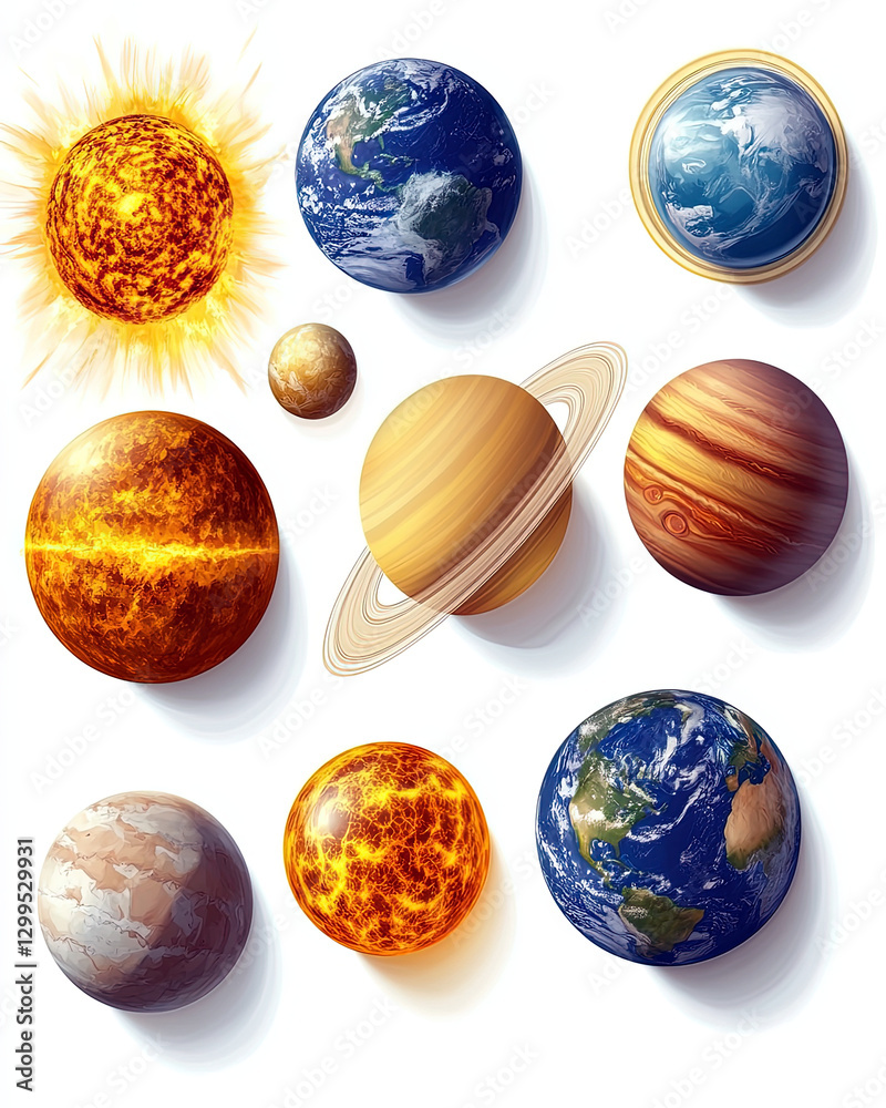 Poster Exploring the Wonders of Our Solar System With Vibrant Representations of All Planets