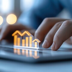 real estate Market Growth Concept with Person Typing