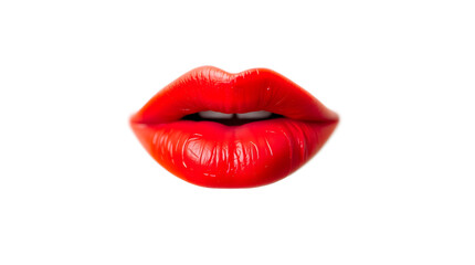 full pink red lips isolated on light white background	
