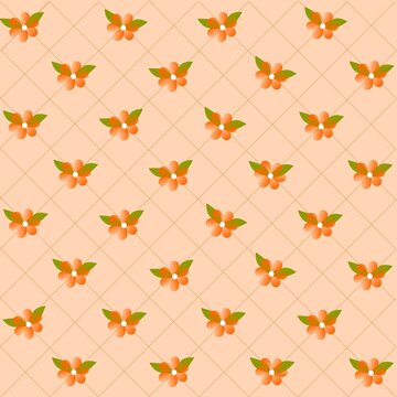 Textura com pequenas flores com fundo alaranjado claro