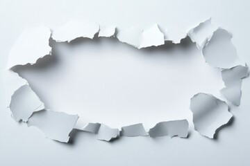 Torn paper revealing a blank space