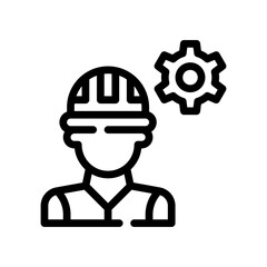 construction worker line icon