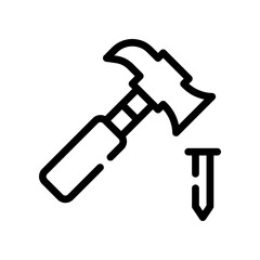 hammer line icon