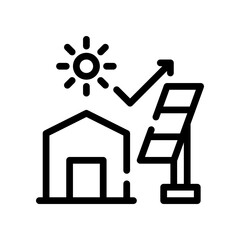 solar panel line icon