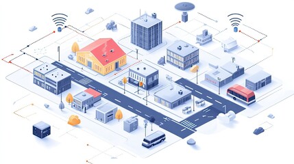 Obraz premium IoT in Environmental Monitoring: Using IoT to Monitor and Protect the Environment, Collecting Real-Time Data on Air Quality, Water Levels, Pollution, and Climate Conditions for Sustainable Practices.