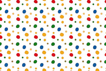 Colorful polka dot pattern on white background. (1)