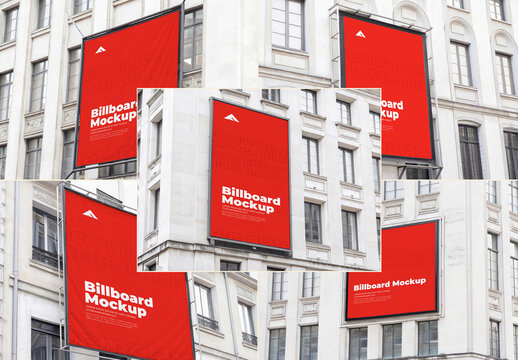 Advertising Billboard Mockup On Wall Building 
