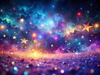 Obraz premium Glowing Starry Night Abstract Background - Cosmic Dust and Nebula
