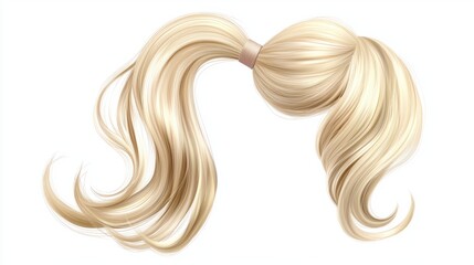 Elegant Blonde Ponytail Hairstyle with Soft Waves and Volume