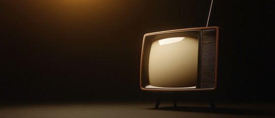 Vintage Television Set with Antenna