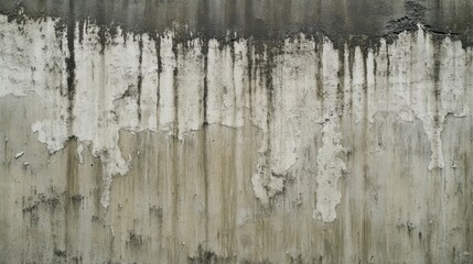 A water-streaked wall below the roof edge, showing leakage.