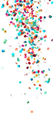  falling colorful confetti on transparent background